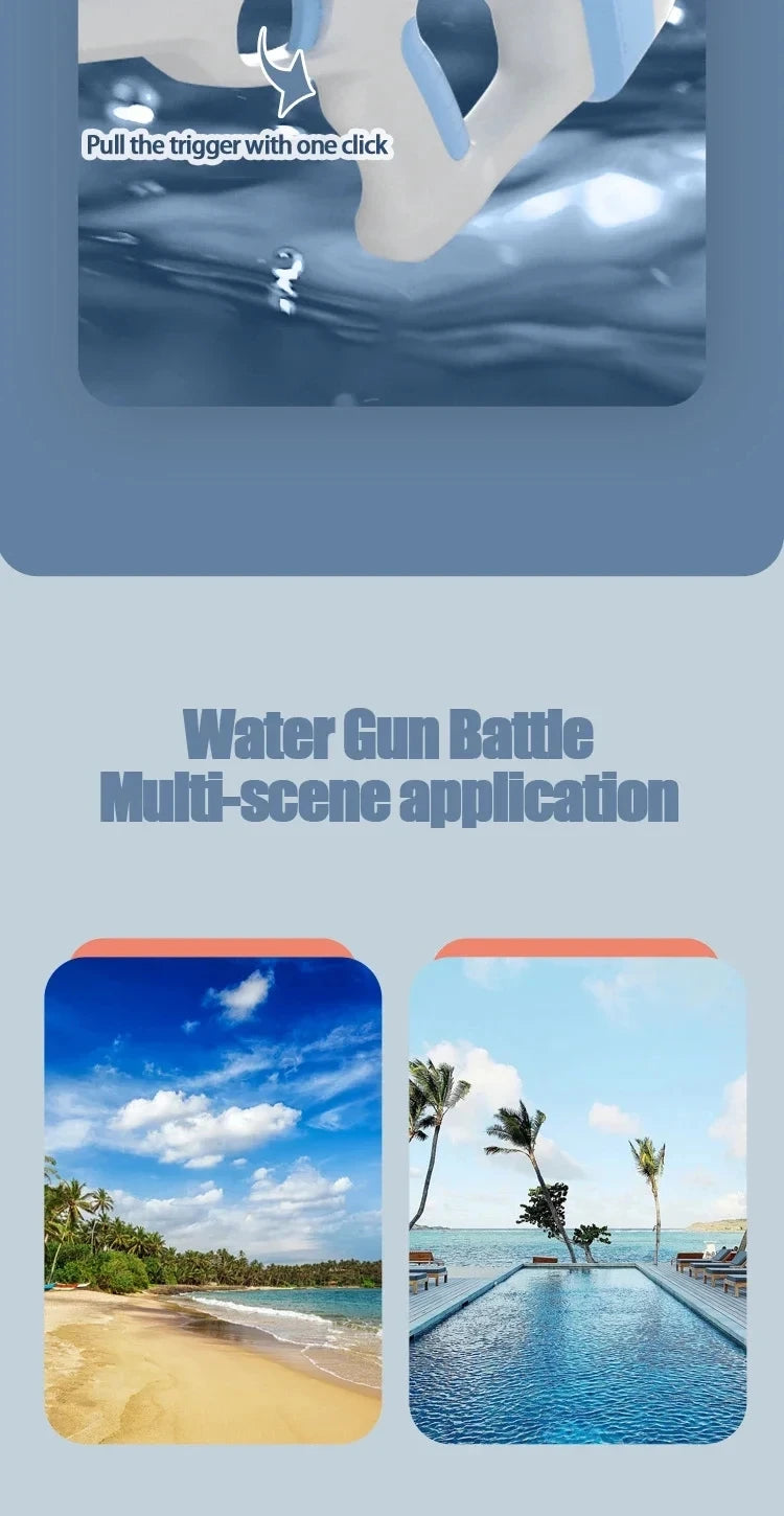 Fully Electric High Pressure Water Gun Toy for Outdoor Pool Games