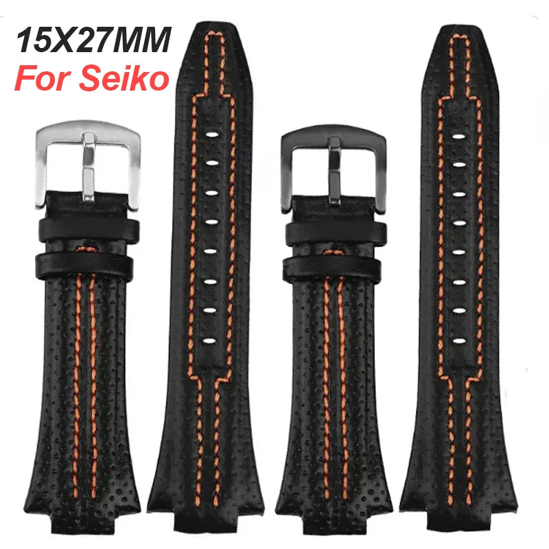 CowLost | bracelets-product_id-genuine-leather-waterproof-watchband-15x27mm-for-seiko-snl021p1-snl017p1-sna595p2-snl029p2-black-wrist-strap |1