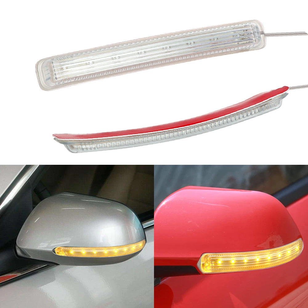 CowLost | auto-rearview-mirror-led-car-light-source-indicator-lamp-2pcs-universal-yellow-soft-8-smd-fpc-turn-signal-light-amber |1