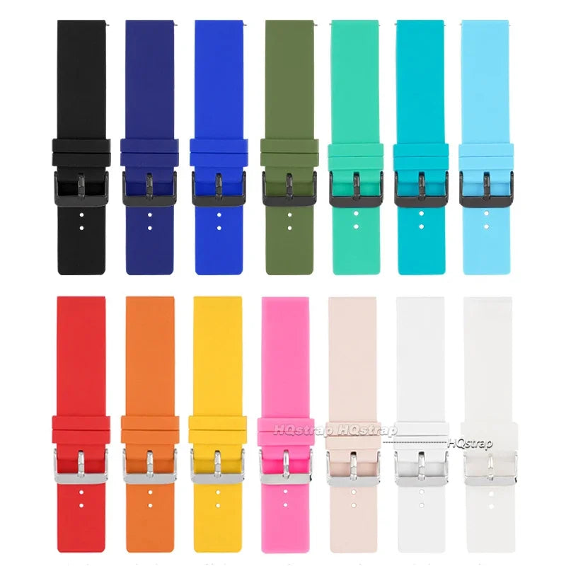 Silicone Watch Strap 12-24mm Soft Rubber Replacement Band for Seiko Rolex Sport
