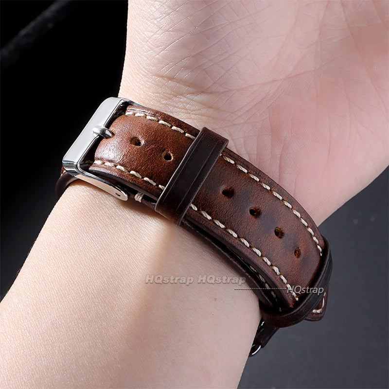CowLost | bracelets-product_id-vintage-oil-wax-cowhide-leather-watch-strap-18-22mm-quick-release-pin-buckle-bracelet |9