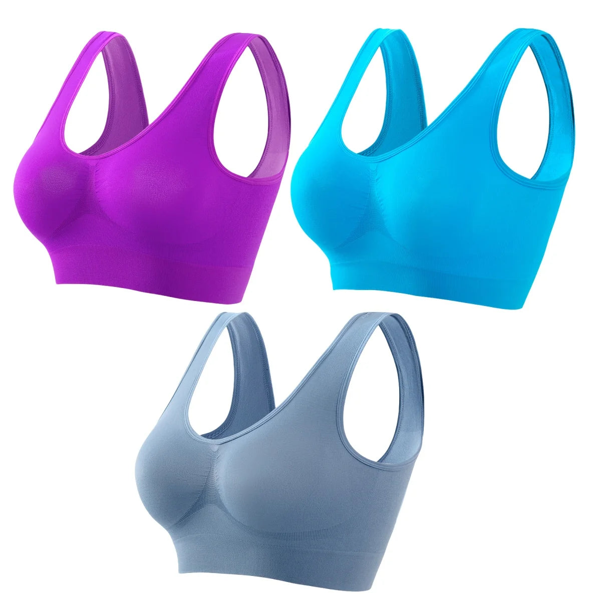 CowLost | product_id-3pcs-seamless-wireless-plus-size-crop-top-bra-set-s-5xl-breathable-sport-brassiere |13