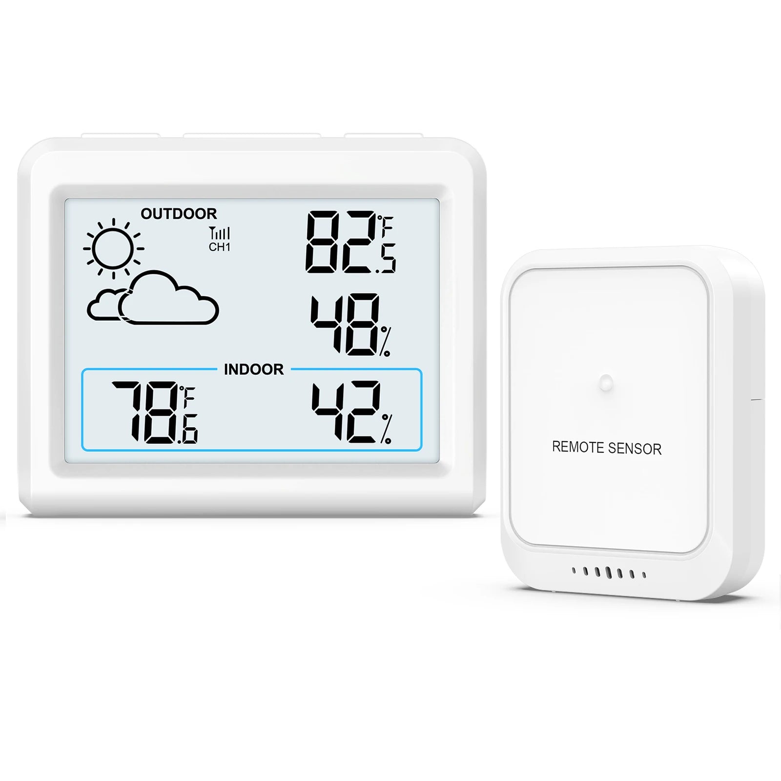ORIA Wireless Indoor Outdoor Digital Temperature and Humidity Monitor