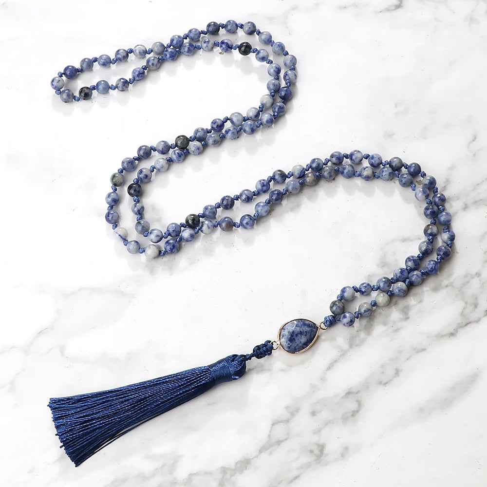 CowLost | handbags-white-dot-blue-vein-sodalite-108-beaded-mala-necklace-natural-stone |16