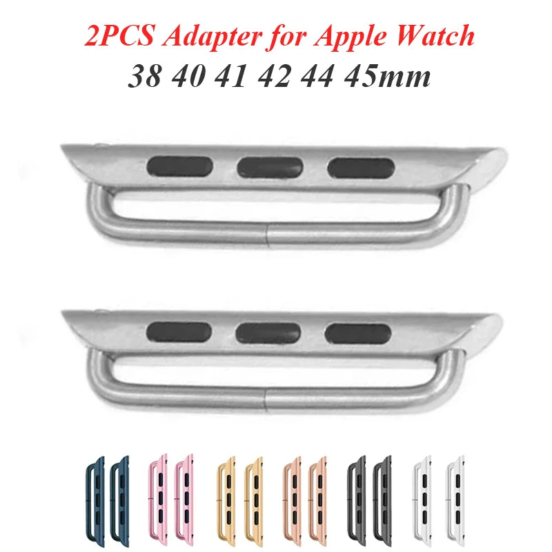Stainless Steel Connector Adapter for Apple Watch Bands Series 9 8 7 6 5 SE 38-45mm