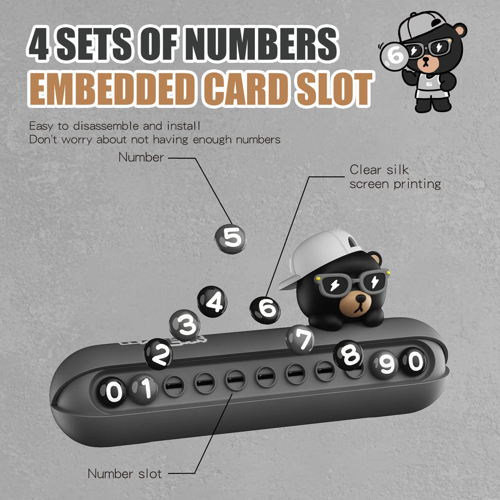 CowLost | product_id-cool-bear-car-dashboard-temporary-parking-phone-number-display-plate-accessory |3