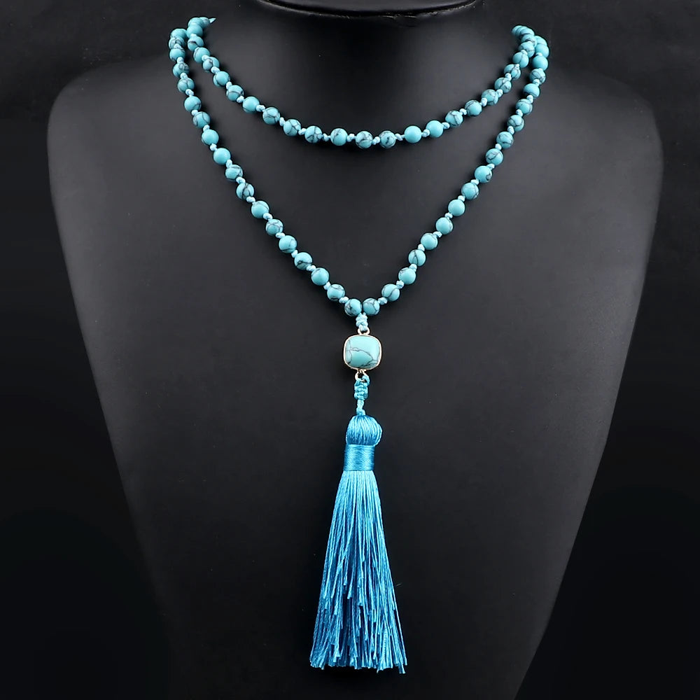 CowLost | handbags-natural-blue-pine-stone-108-beaded-mala-necklace |8