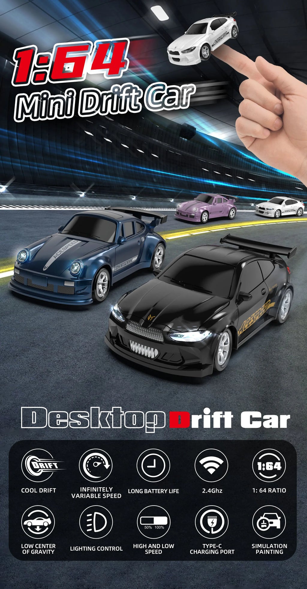 CowLost | fencing-barriers-kf20-1-64-drift-rc-car-four-wheel-remote-control-racing-toy |7