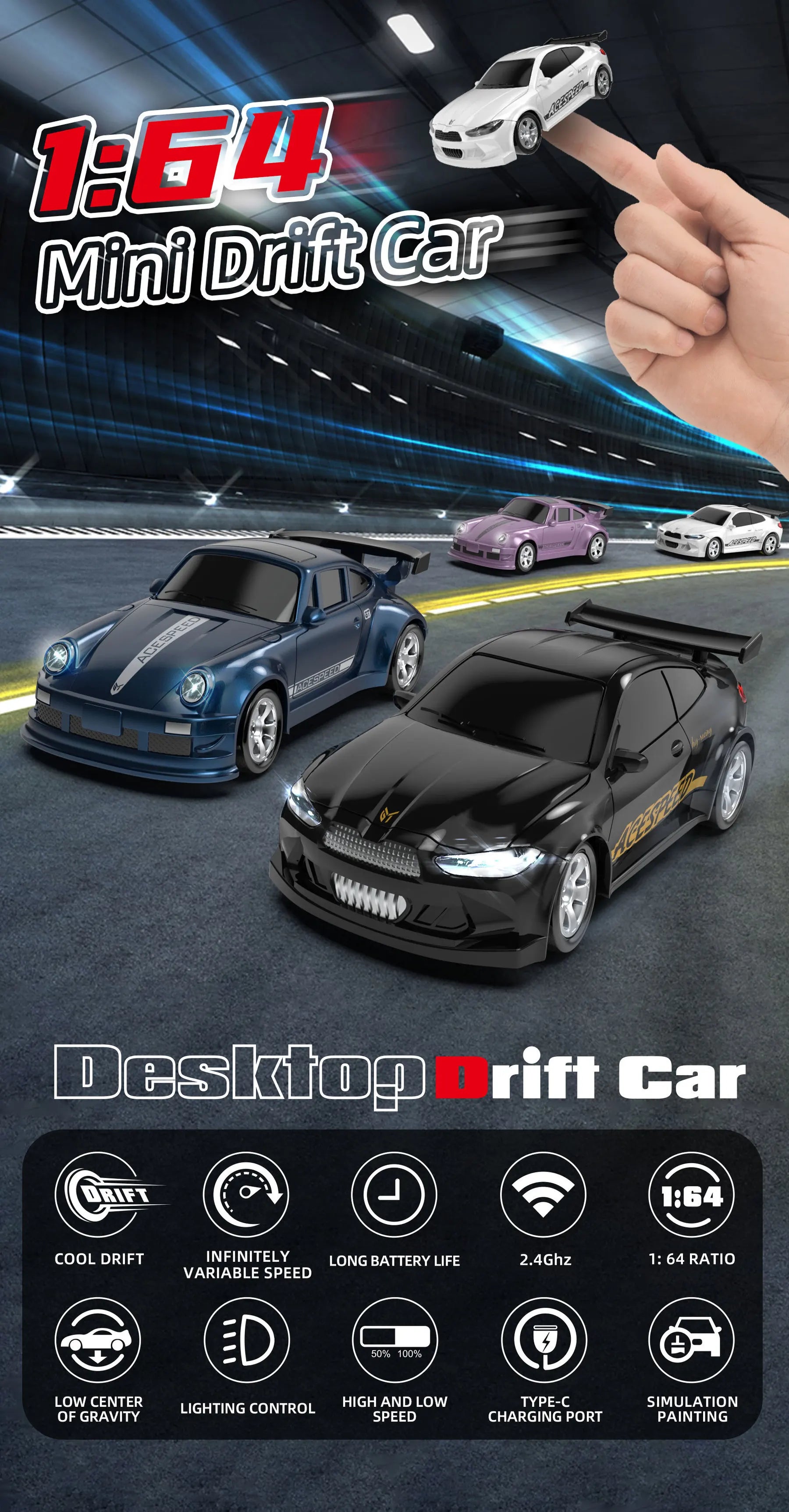 CowLost | fencing-barriers-kf20-1-64-drift-rc-car-four-wheel-remote-control-racing-toy |7