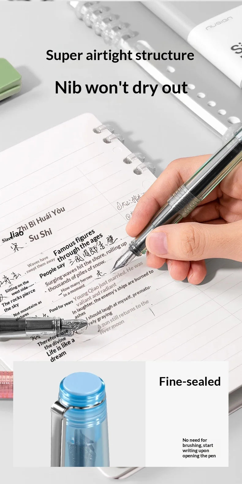 CowLost | product_id-nusign-985-professional-fountain-pen-ef-nib-dual-ink-refill-for-calligraphy-daily-writing |10