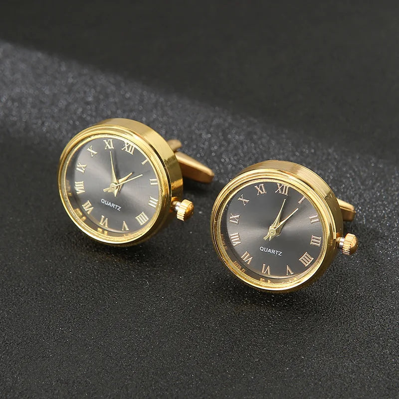 CowLost | luxury-cufflinks-watch-rotatable-electronic-functional-buckle-business |9