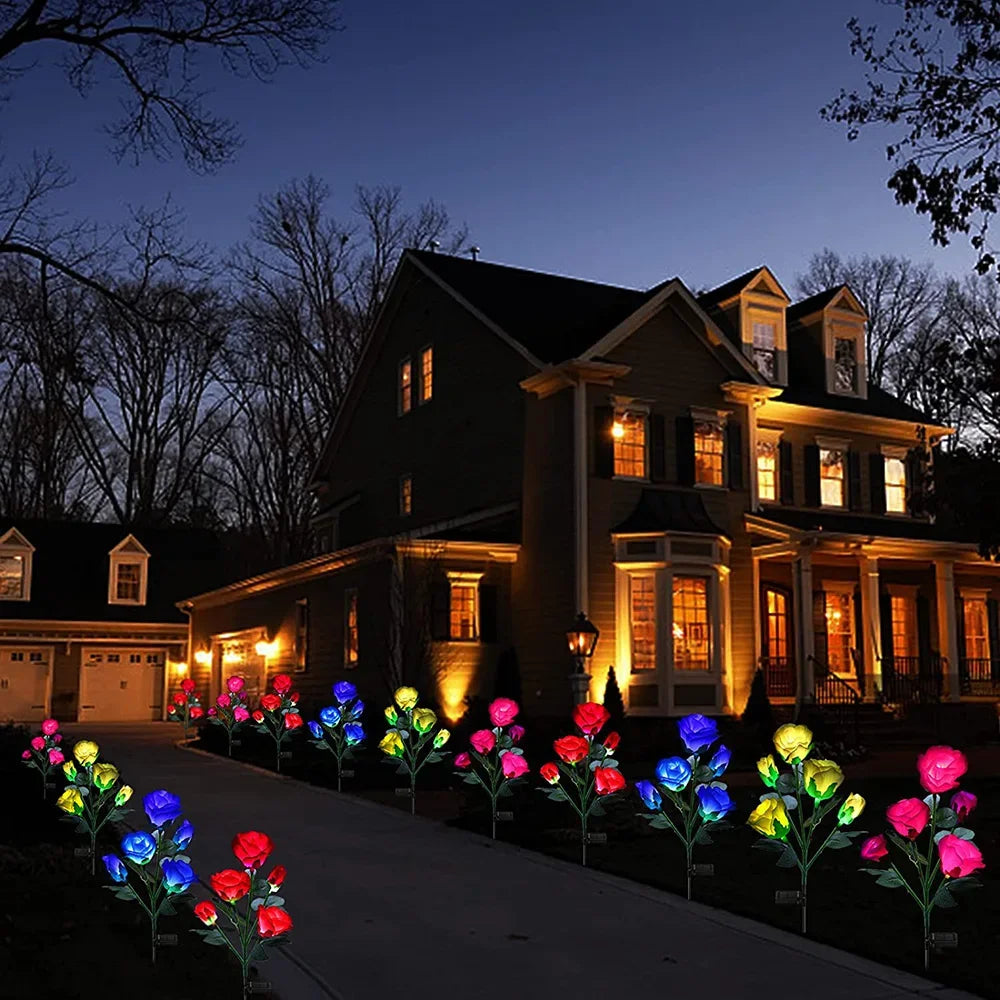 CowLost | product_id-ggbingo-solar-5-head-rose-flower-garden-lights-for-outdoor-yard-patio |8
