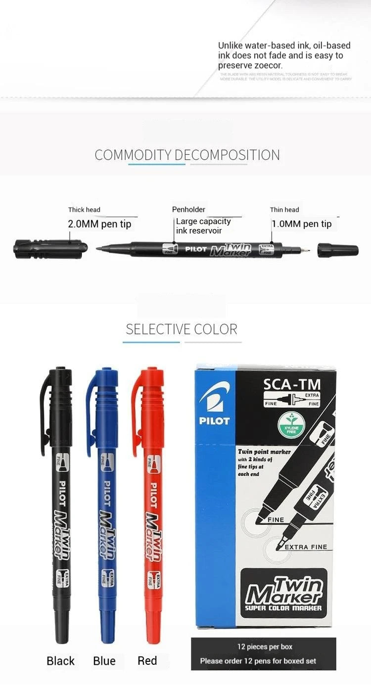 CowLost | product_id-pilot-oil-based-permanent-marker-pen-2-in-1-dual-tip-fine-bold-quick-drying-waterproof-smudge-proof |10