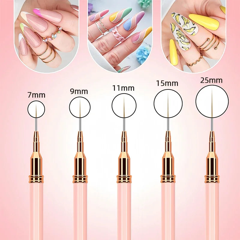 CowLost | tools-nail-liner-brush-set-5pcs-uv-gel-manicure-tools |5