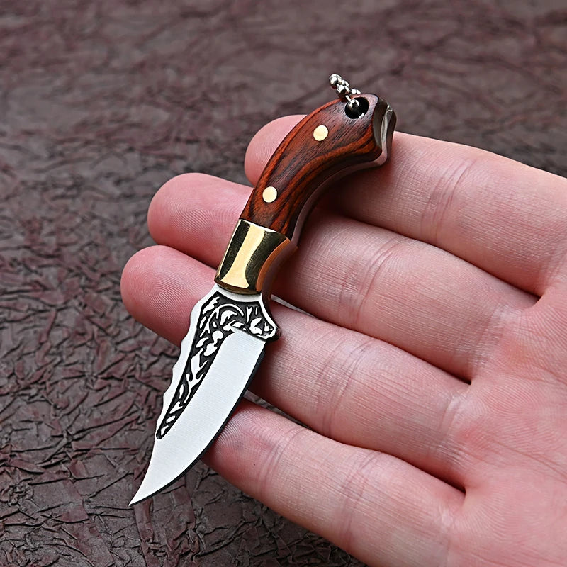 CowLost | activewear-pants-portable-mini-folding-knife-brass-color-wood-handle-stainless-steel-blade |12