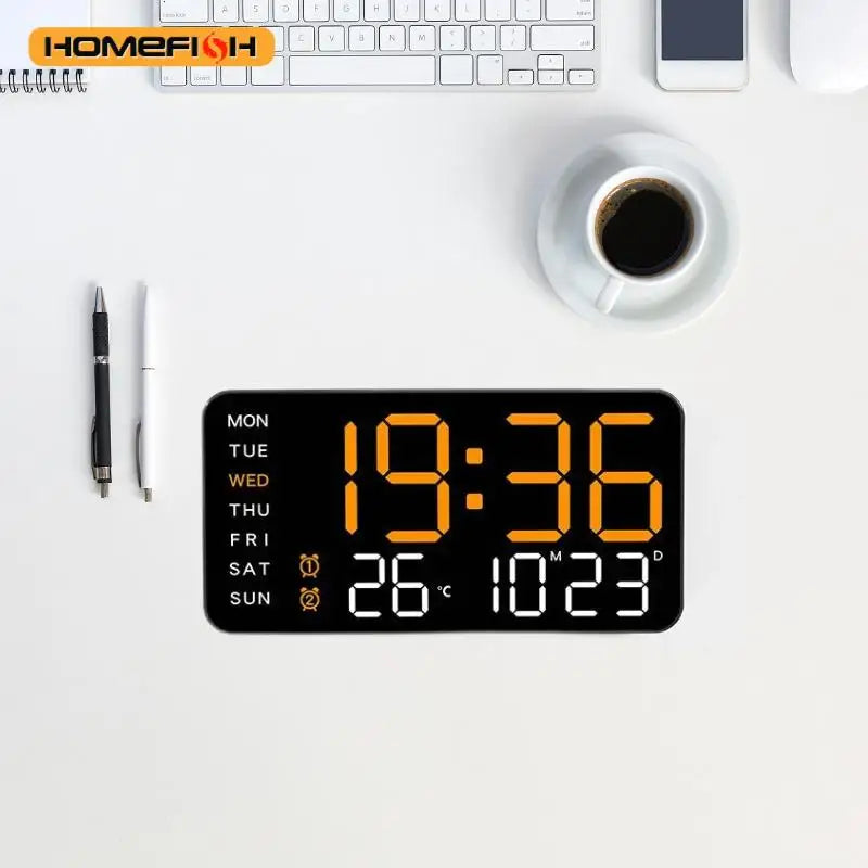 CowLost | giant-intelligent-digital-wall-clock-one-screen-to-control-time-temperature-date-home-technology-pulls-full |2