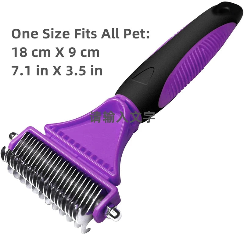 CowLost | pet-beds-pets-stainless-steel-two-sided-grooming-brush-for-shedding-and-dematting |25