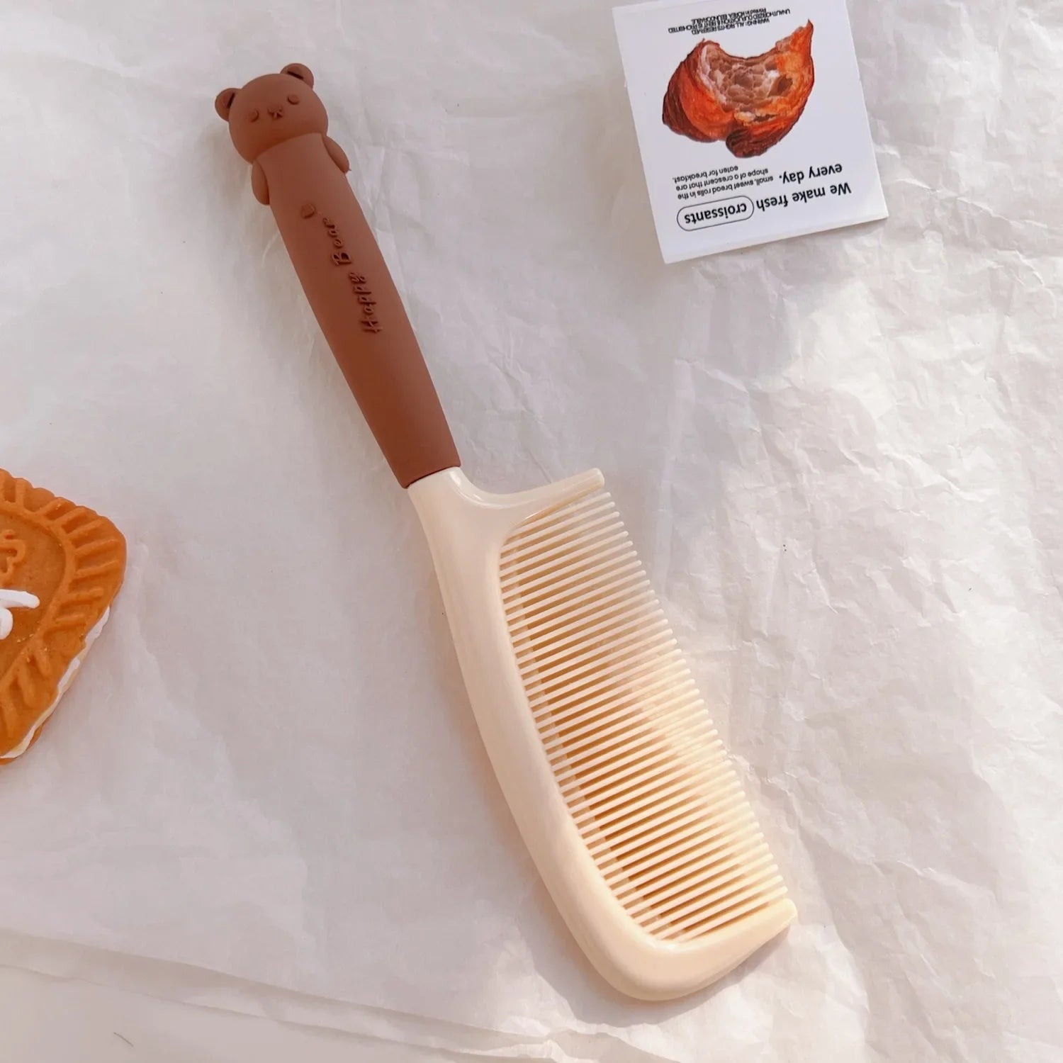 1pc Cute Cartoon Baby Hair Brush Milk Tea Color