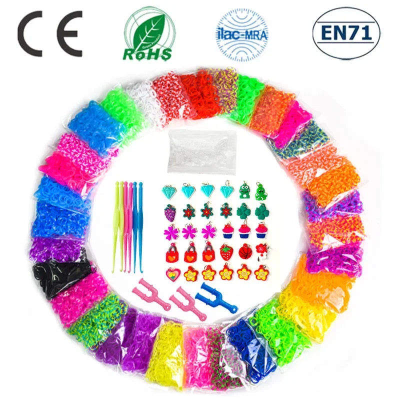 DIY Hand Loom Knitting Machine for Loom Bands, Bracelets, Clips & Charms