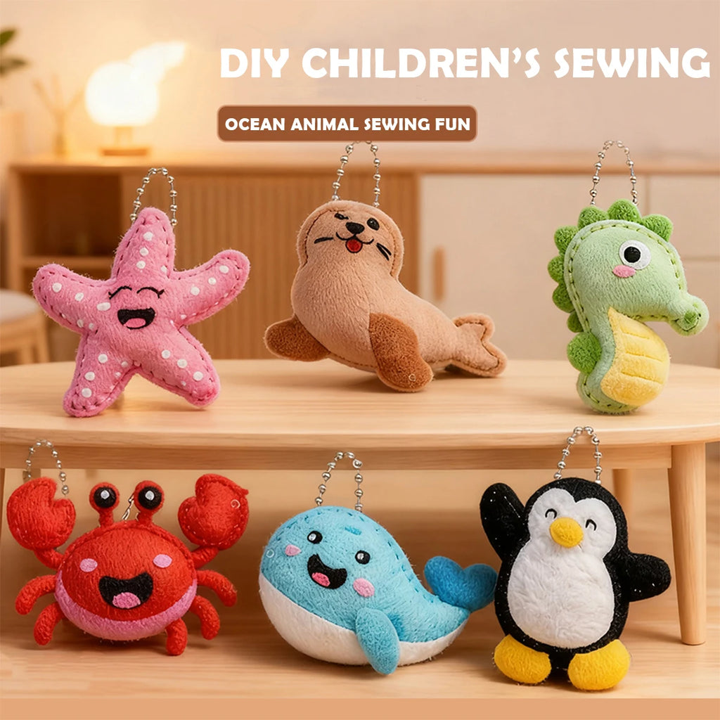 CowLost | product_id-fun-sewing-diy-pendant-set-with-cotton-lanyard-ocean-animal-toys-for-kids |1
