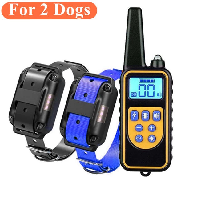 800m Waterproof Rechargeable Electric Dog Training Collar with Shock, Vibration & Sound