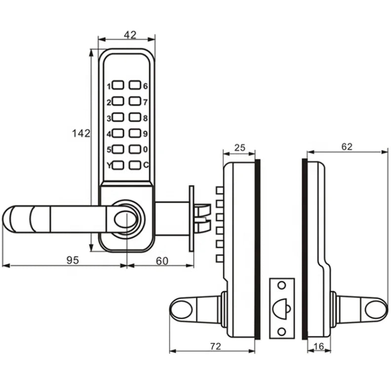 CowLost | locks-keys-product_id-long-handle-mechanical-keypad-password-lock-waterproof-keyless-wooden-door-gate-lock |10