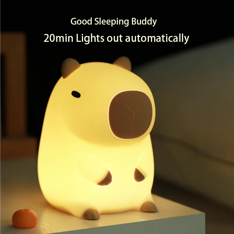 CowLost | product_id-cartoon-capybara-usb-rechargeable-silicone-night-light-with-dimming-and-timer |4