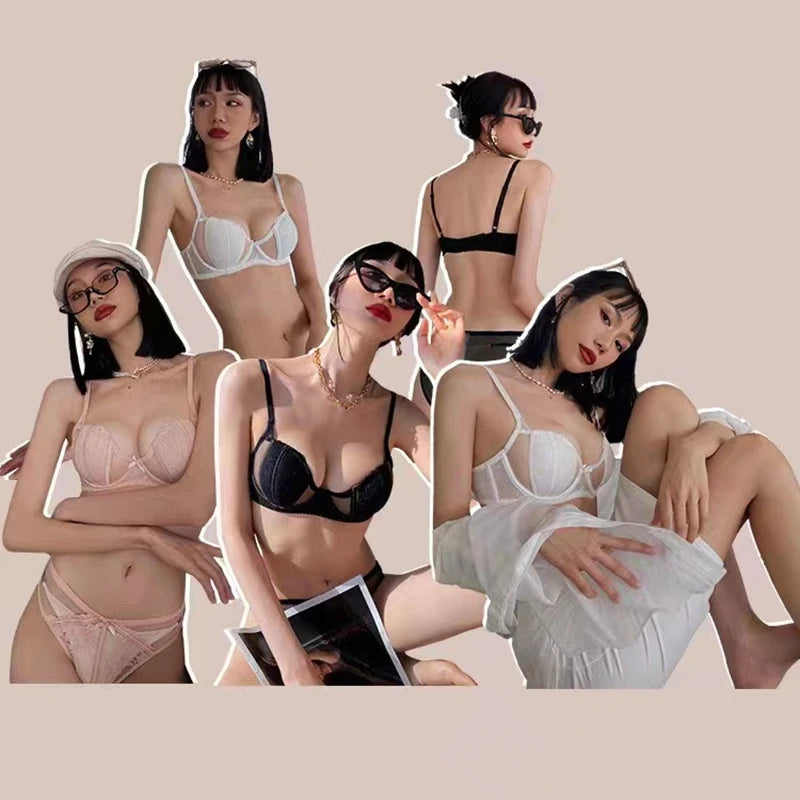 CowLost | product_id-thin-sexy-push-up-lace-half-cup-bra-for-big-breasts-with-adjustable-anti-sagging-support |3