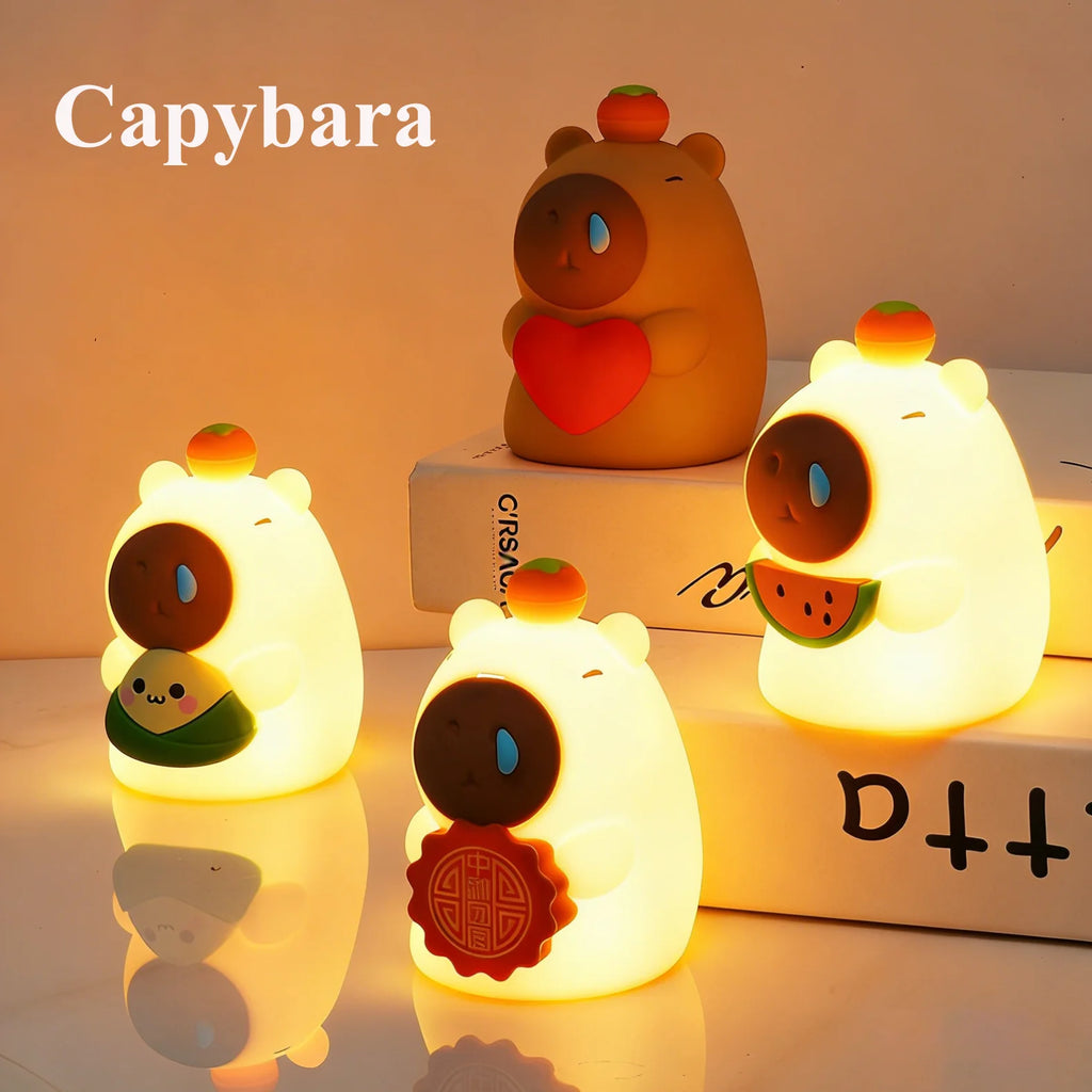 CowLost | cute-pear-night-light-7-color-dimmable-touch-controlled-night-light-silicone-stress-reducing-pat-duck-lamp-usb-rechargeable-1 |1