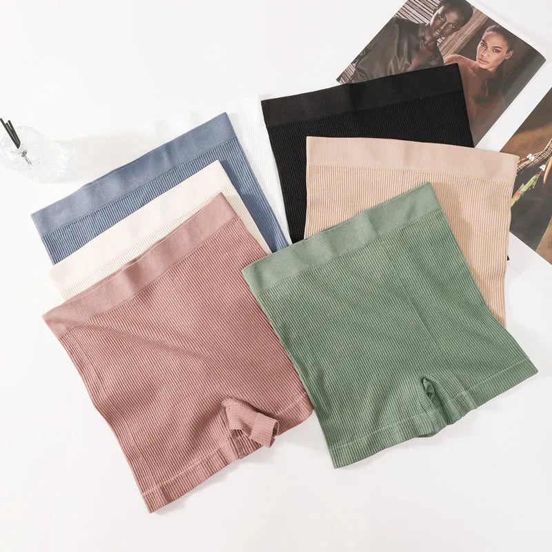 CowLost | product_id-women-s-seamless-ribbed-mid-rise-boyshort-sports-underwear-breathable-panties |8