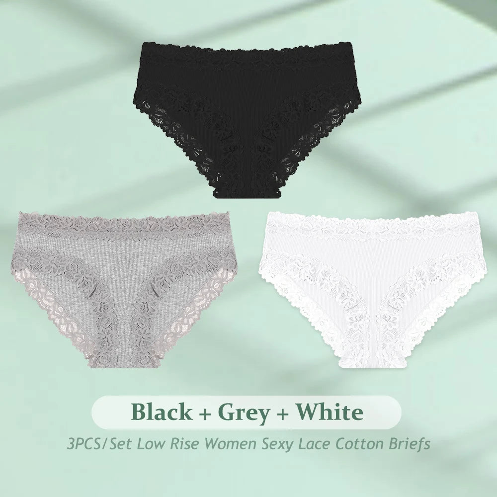 CowLost | activewear-pants-3pcs-women-cotton-seamless-low-waist-panties-set |33