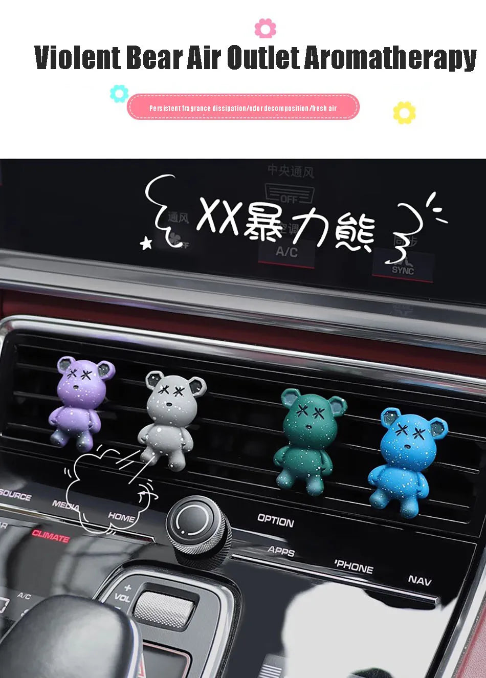CowLost | product_id-bear-car-air-freshener-vent-clip-ocean-scent-aromatherapy-decoration |5