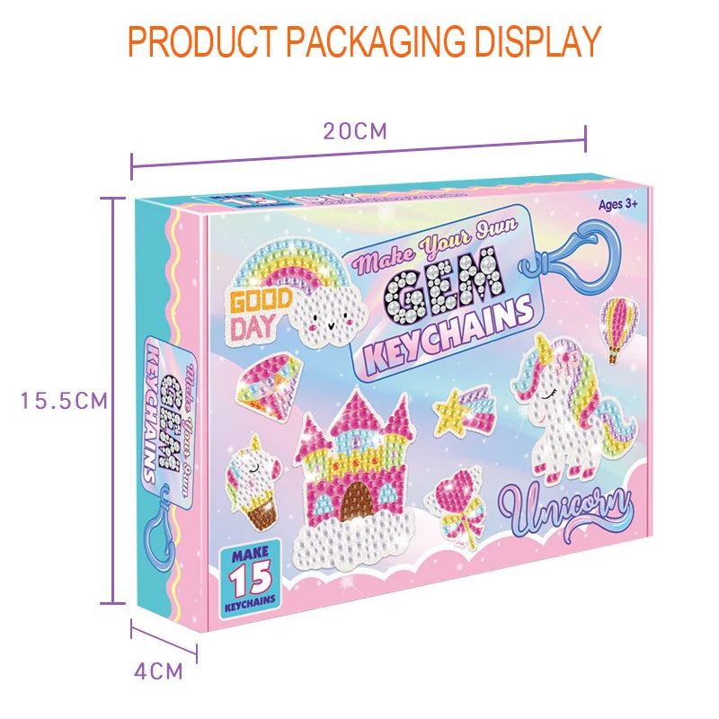 CowLost | product_id-childrens-cartoon-princess-pirate-magic-gem-diamond-painting-diy-keychain-set |2