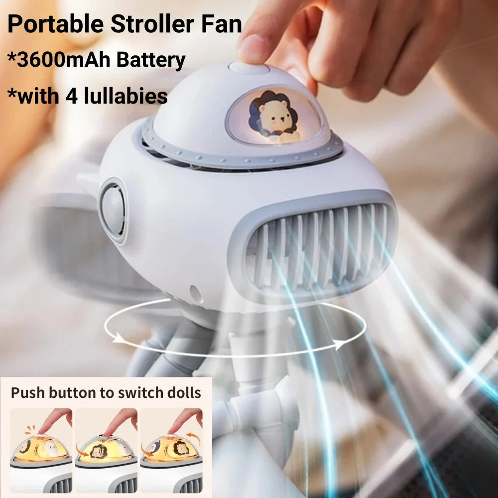 CowLost | portable-usb-mini-fan-for-baby-stroller-with-4-lullabies-camping-4-speed |1