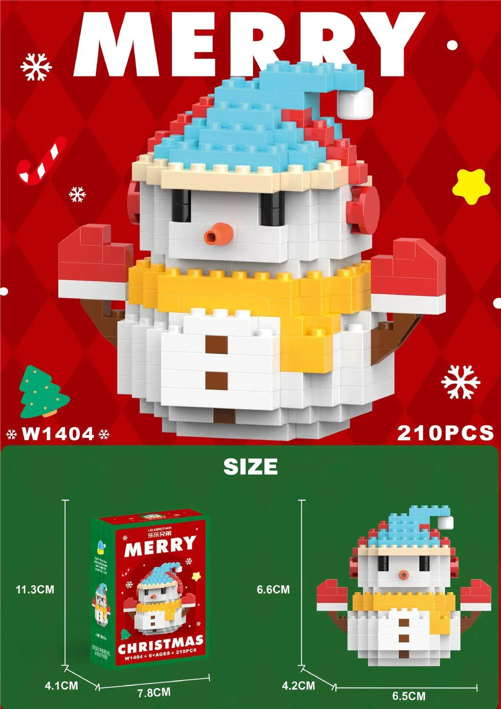 Christmas Micro Building Block Set Santa Claus Reindeer Puzzle Toy for Kids