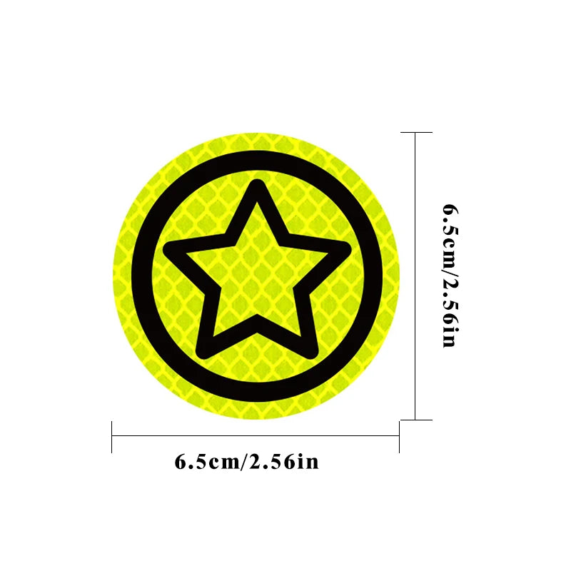 CowLost | 2pcs-set-car-bumper-reflective-safety-strip-stickers-car-circular-star-reflective-sticker-reflective-warning-safety-tape |4