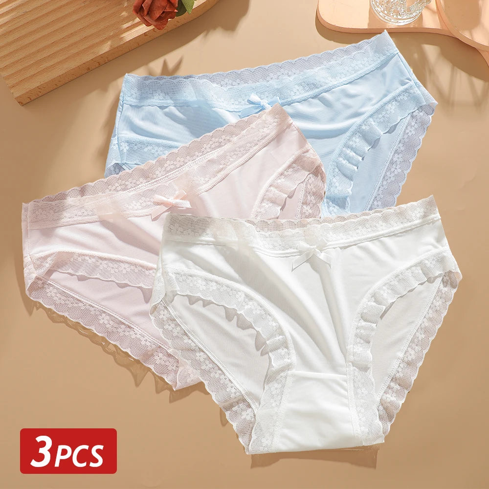 CowLost | activewear-pants-3pcs-seamless-ice-silk-lace-panties-set |51