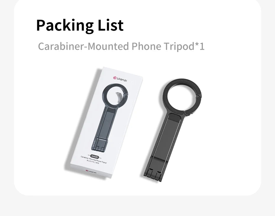 CowLost | ulanzi-ma30-carabiner-mounted-phone-tripod-for-iphone-15-14-13-12-pro-pro-max-dual-sided-magnet |25
