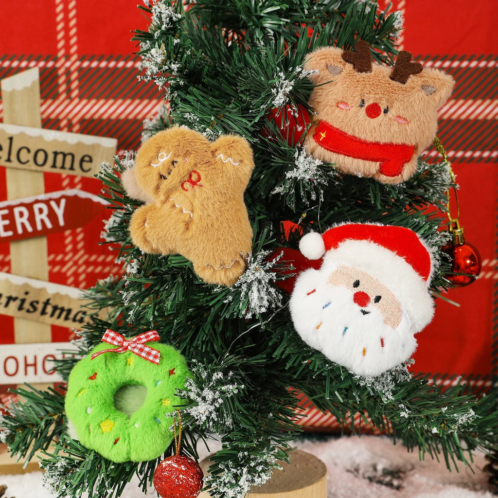 Cute Plush Santa Claus Christmas Tree Pendant Keychain Ornament Toy