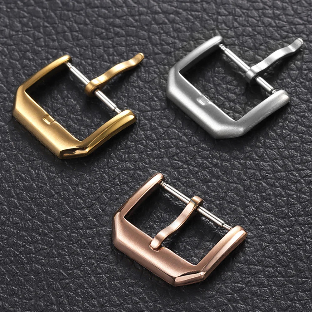 CowLost | product_id-brushed-stainless-steel-watch-pin-buckle-16-20mm-silver-gold-black-for-leather-strap |1