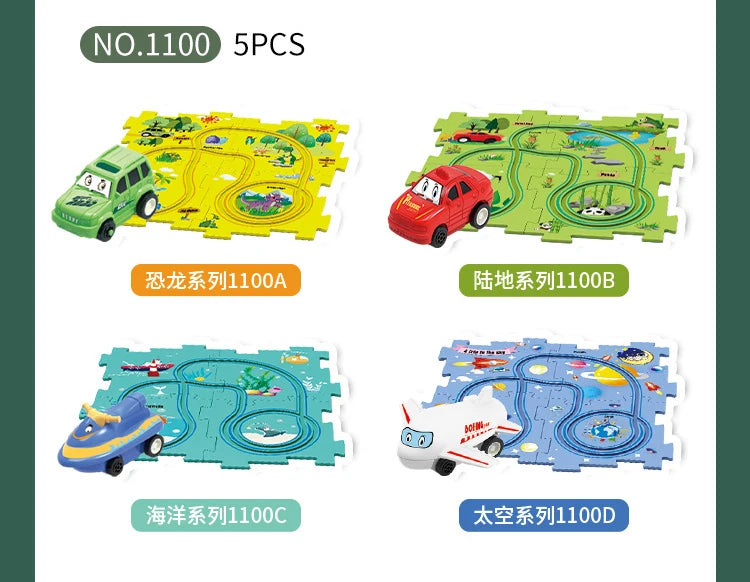 Children's Electric Railroad Speeder DIY Puzzle Car Educational Toy Gift