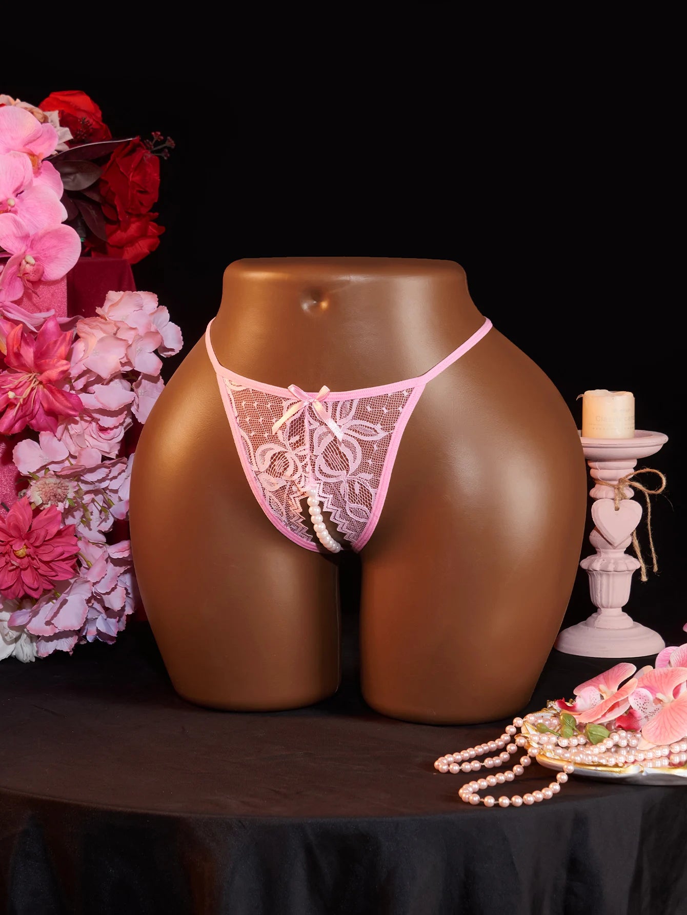 CowLost | 1pcs-women-lace-beading-panties-ladies-erotict-crotchless-thongs-g-string-lingerie |16