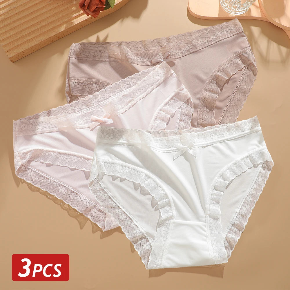 CowLost | activewear-pants-3pcs-seamless-ice-silk-lace-panties-set |42