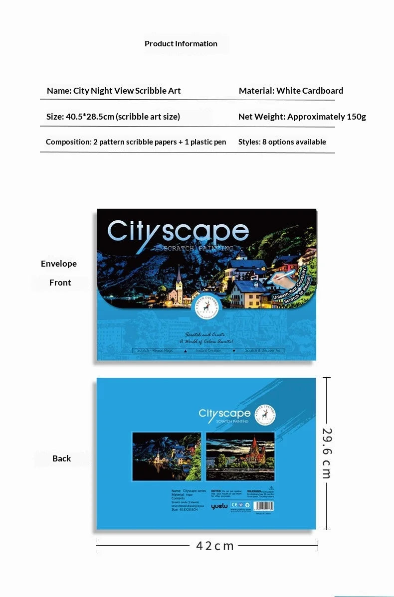 CowLost | product_id-2-pcs-diy-scratch-painting-set-famous-buildings-cityscape-night-view-40-5x28-5-cm |9