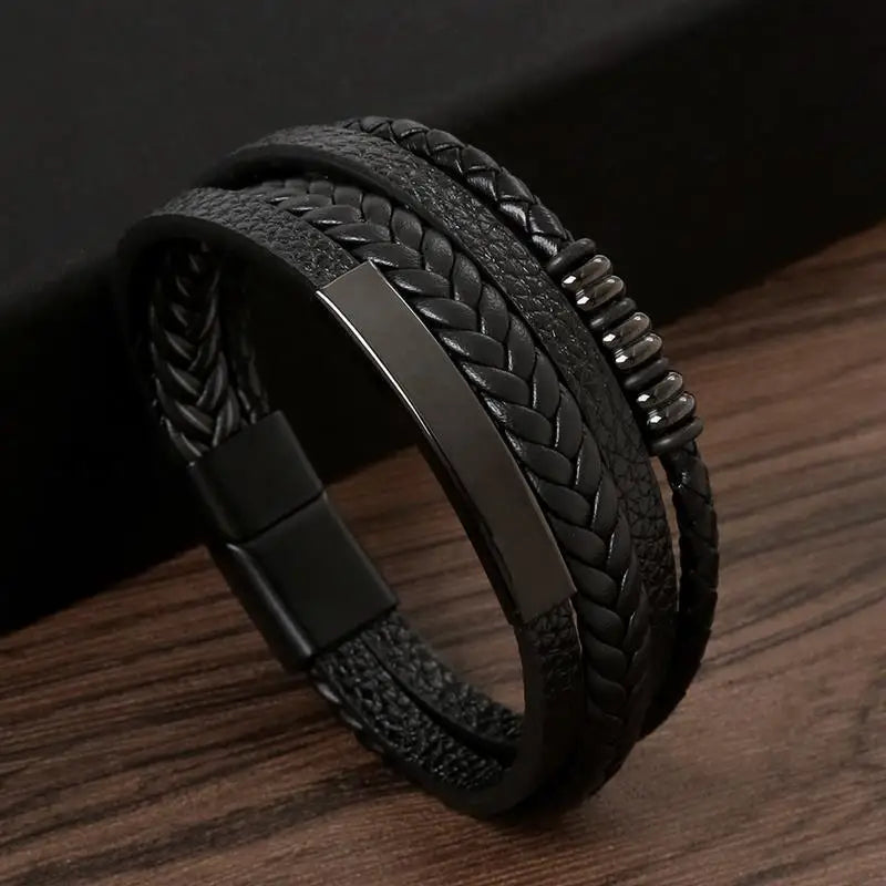 CowLost | jiayiqi-punk-beads-charm-men-bracelet-stainless-steel-magnetic-clasp-braided-mutilayer |46
