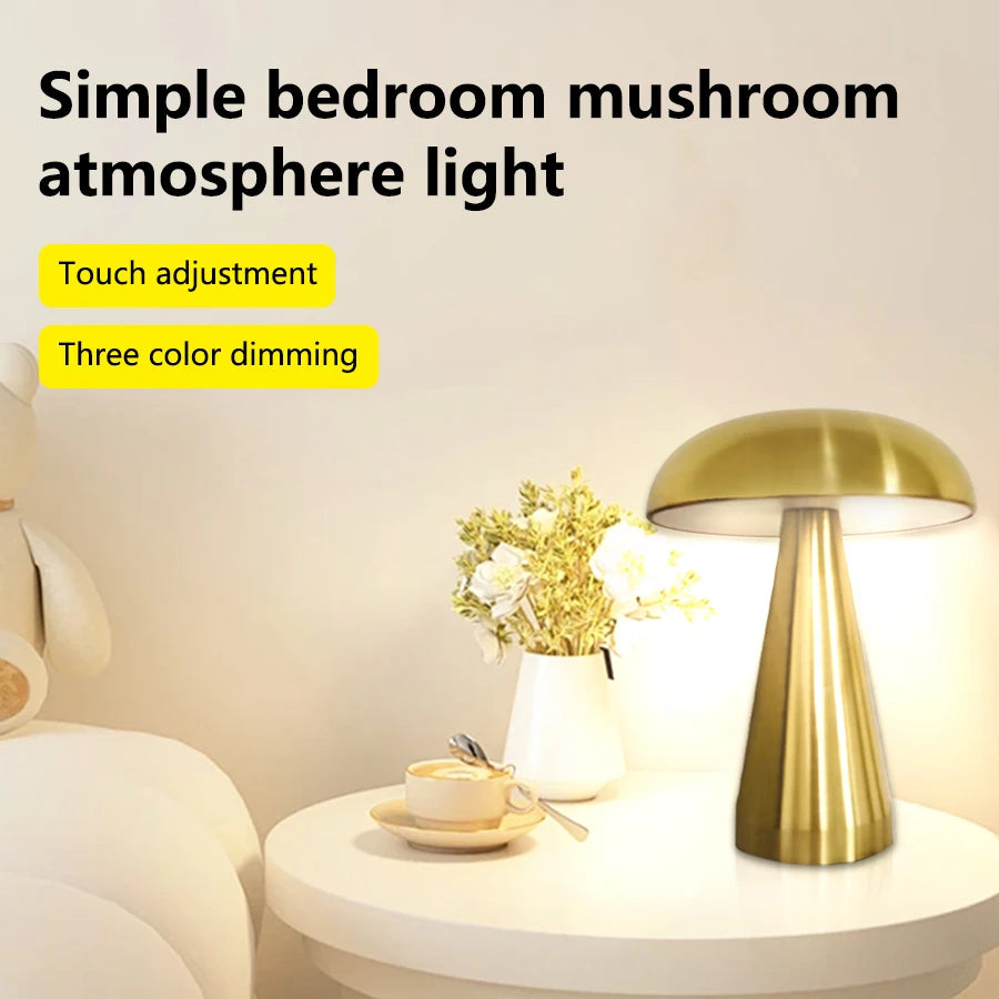 CowLost | product_id-retro-mushroom-led-touch-sensor-rechargeable-table-lamp-for-bedroom-bar |2