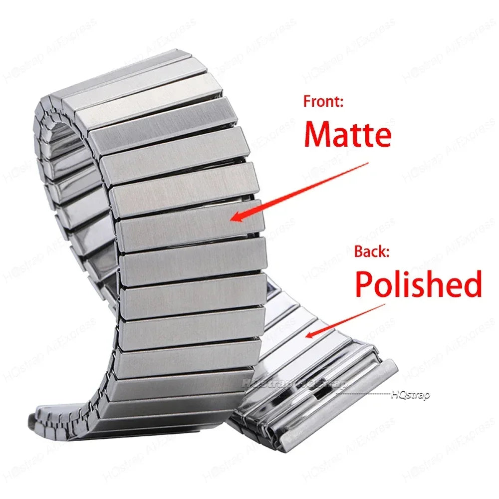Elastic Stainless Steel Watch Band 14-22mm Metal Expansion Stretch Strap Wristband