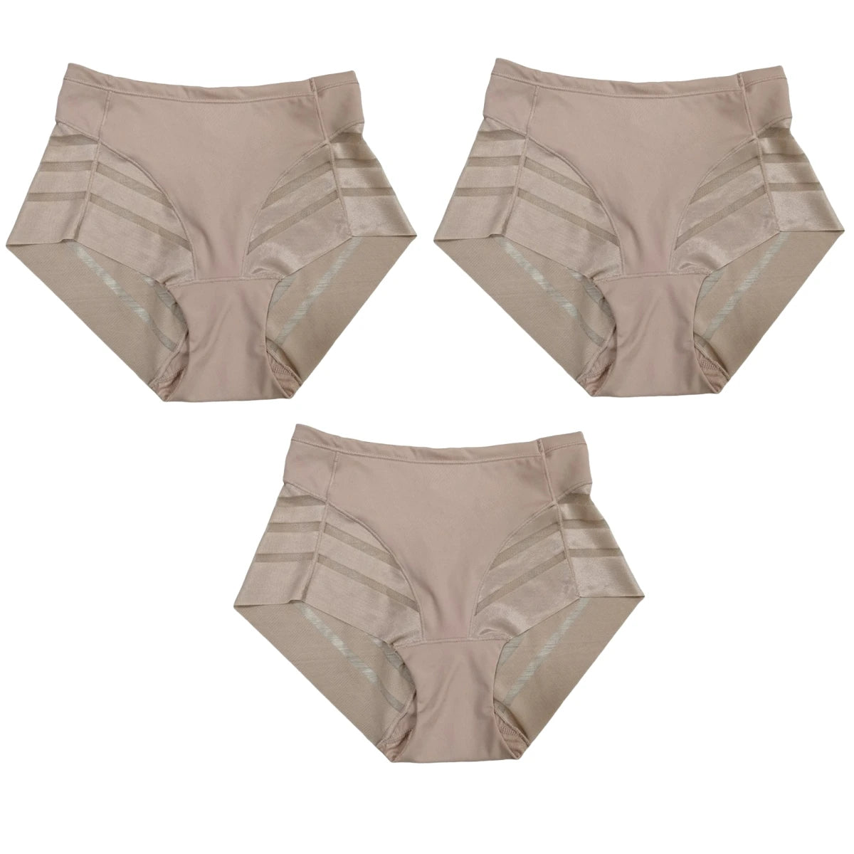 CowLost | product_id-3pcs-womens-high-waist-seamless-mesh-tummy-control-ice-silk-panties |7