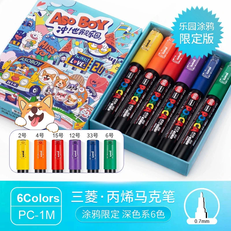 CowLost | product_id-uni-posca-limited-graffiti-marker-pen-set-8-assorted-colors-water-based-acrylic-0-7-2-5mm |25