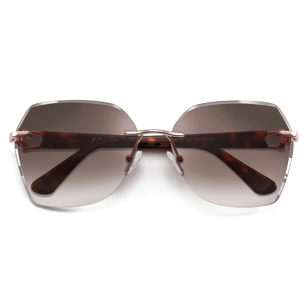 CowLost | zenottic-fashion-women-rimless-sunglasses-for-ladies-trendy-geometric-diamond-cutting-gradient-lens |20